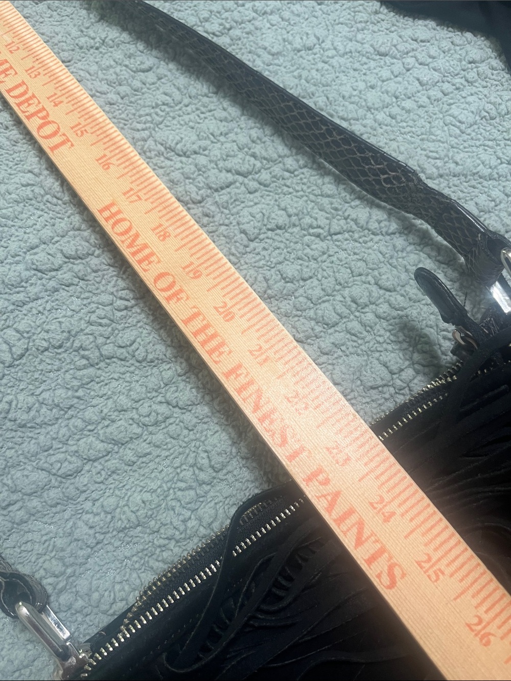B. Makowsky Leather Black Fringe Crossbody Bag - Stylish Leather & Suede Bag - Picture 13 of 14